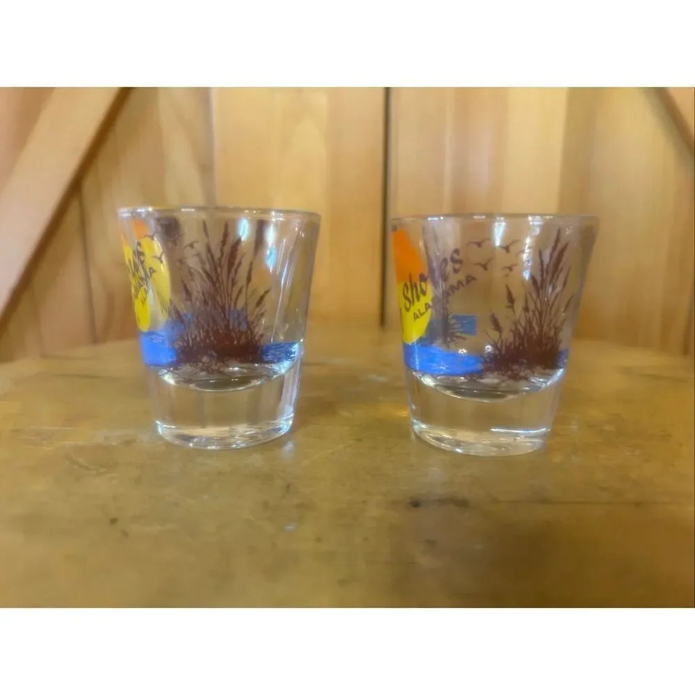 GULF SHORES ALABAMA BEACH SHOT GLASS Lot Of 2 (5992)